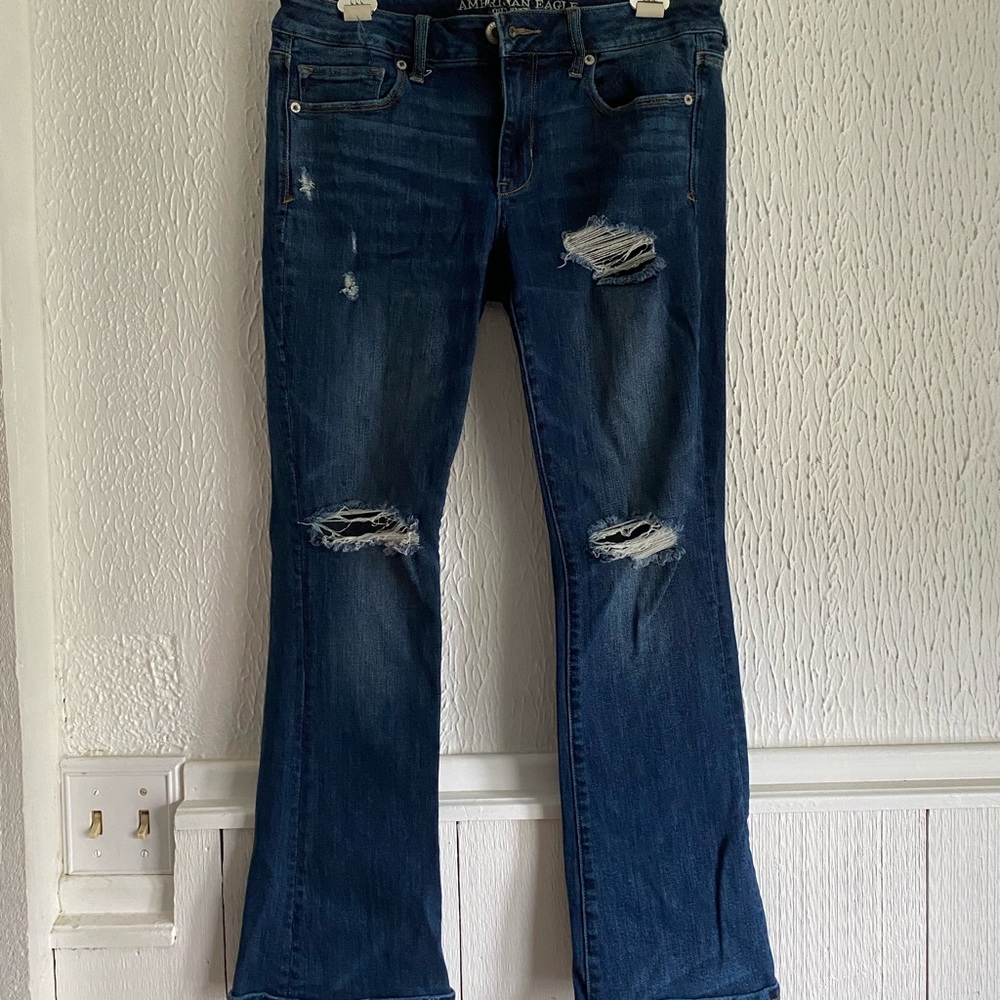 AE Skinny Kick Ripped Jeans